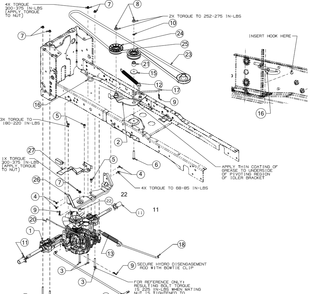 Drive Diagram and Parts List for XT2-LX46KH (13AQA4CN010)(2016) Cub Cadet Lawn Tractor